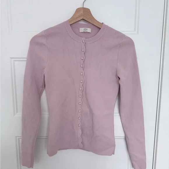 Wilfred Mauve Button-Down Ribbed Cardigan - Picture 1 of 4